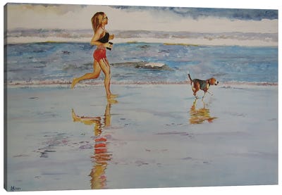 Scene On The Coast Canvas Art Print - Contemporary Coastal