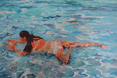 Swimming by Zoran Mihajlovic Muza canvas print