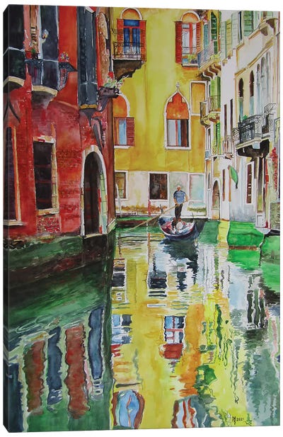 Venice Channels Canvas Art Print - Urban River, Lake & Waterfront Art