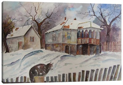 Winter Scene Canvas Art Print - Zoran Mihajlovic Muza