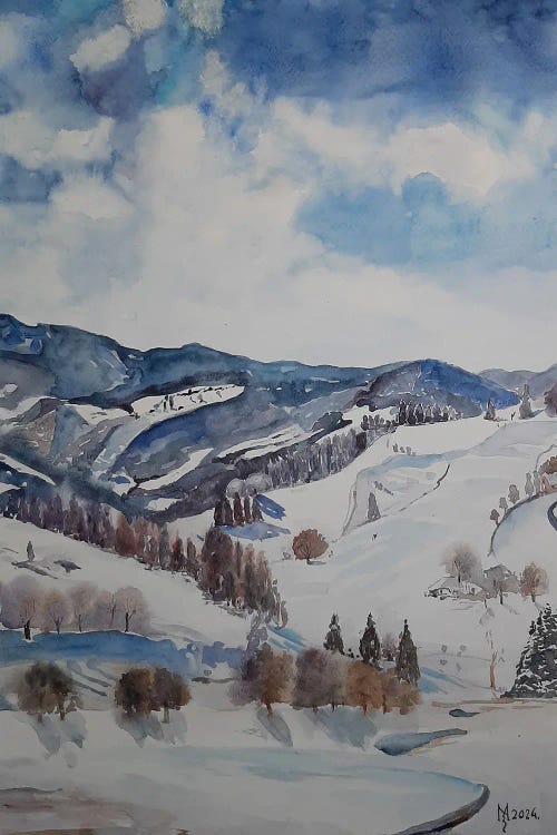 Winter On The Mountain by Zoran Mihajlovic Muza wall art