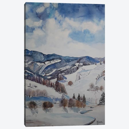 Winter On The Mountain Canvas Print #ZMZ66} by Zoran Mihajlovic Muza Canvas Wall Art