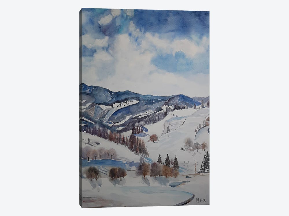 Winter On The Mountain by Zoran Mihajlovic Muza 1-piece Canvas Wall Art