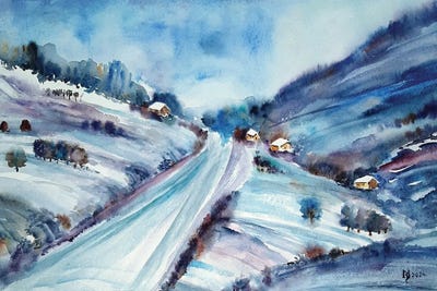 Mountain Road by Zoran Mihajlovic Muza art print