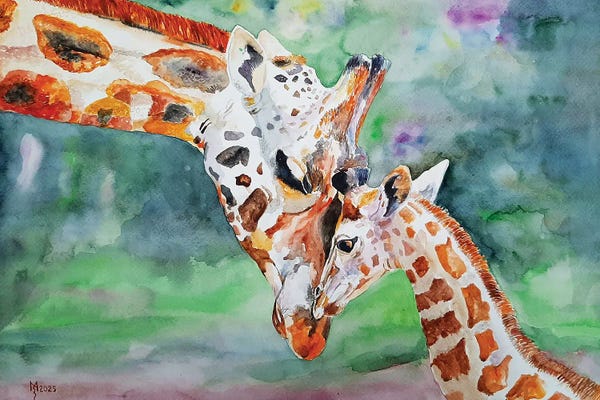 Giraffes: Love by Zoran Mihajlovic Muza