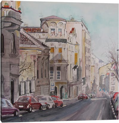 Down The Street Canvas Art Print - Zoran Mihajlovic Muza