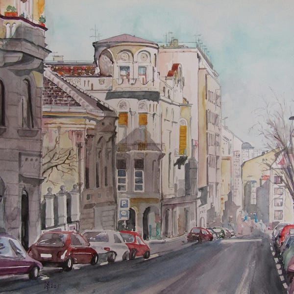 iCanvas Exclusives: Down The Street by Zoran Mihajlovic Muza