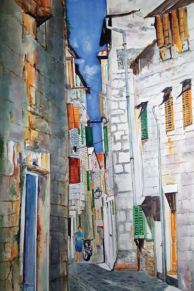 Zoran Mihajlovic Muza: Mediterranean Street 21 by Zoran Mihajlovic Muza