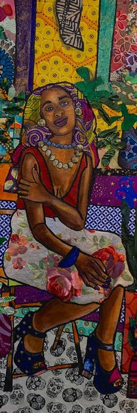 Contemporary Collage: Blue Shoes by Zsudayka Nzinga