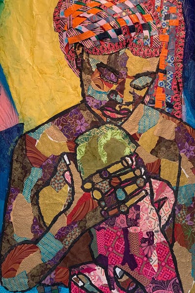 Contemporary Collage: Waterbirth by Zsudayka Nzinga