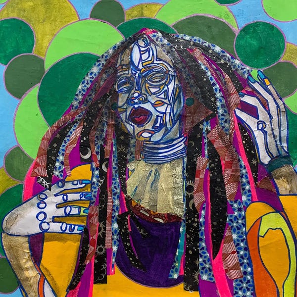 Contemporary Collage: Yes Gawd by Zsudayka Nzinga