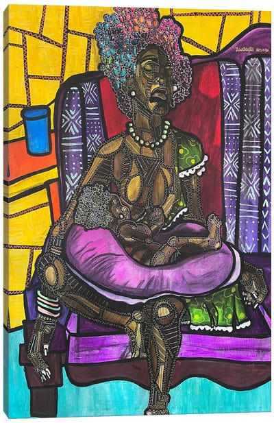 Breastfeeding Canvas Art Print - Zsudayka Nzinga