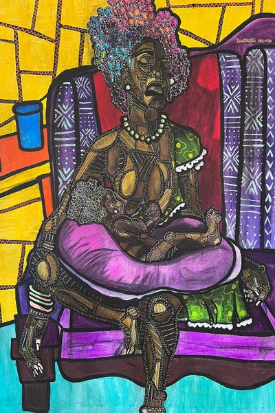Contemporary Collage: Breastfeeding by Zsudayka Nzinga