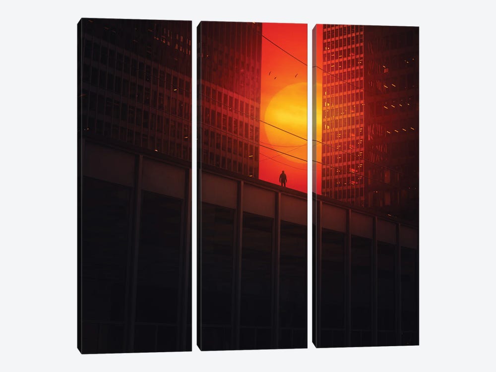 Sunset by Zoltan Toth 3-piece Canvas Print