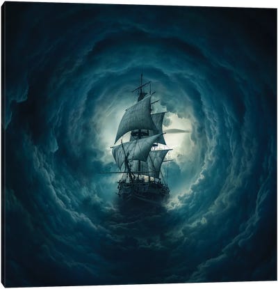 Cloud Ship Canvas Art Print - Composite Photography