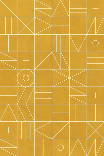 My Favorite Geometric Patterns No.4 - Mustard Yellow by Zoltan Ratko framed wall art