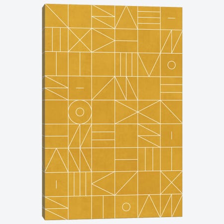 My Favorite Geometric Patterns No.4 - Mustard Yellow Canvas Print #ZRA100} by Zoltan Ratko Canvas Artwork
