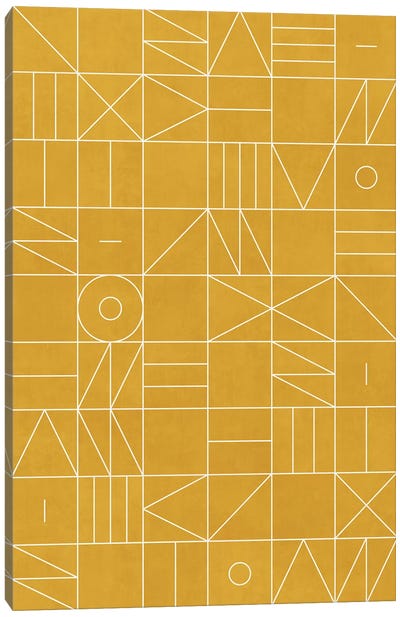 My Favorite Geometric Patterns No.4 - Mustard Yellow Canvas Art Print - Zoltan Ratko