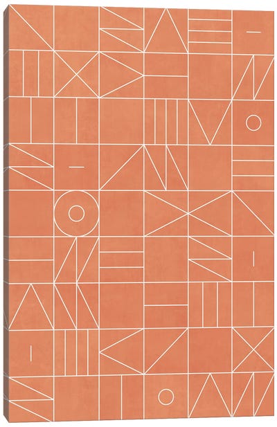 My Favorite Geometric Patterns No.5 - Coral Canvas Art Print - Zoltan Ratko