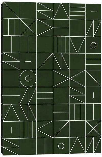 My Favorite Geometric Patterns No.6 - Deep Green Canvas Art Print - Green with Envy