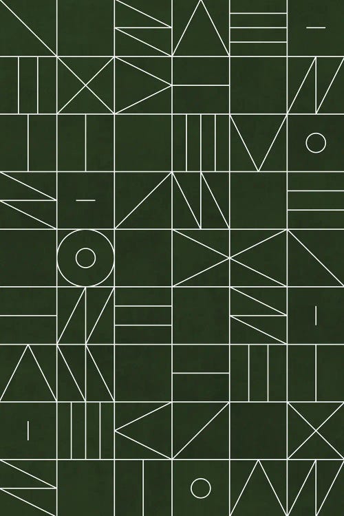 My Favorite Geometric Patterns No.6 - Deep Green by Zoltan Ratko wall art