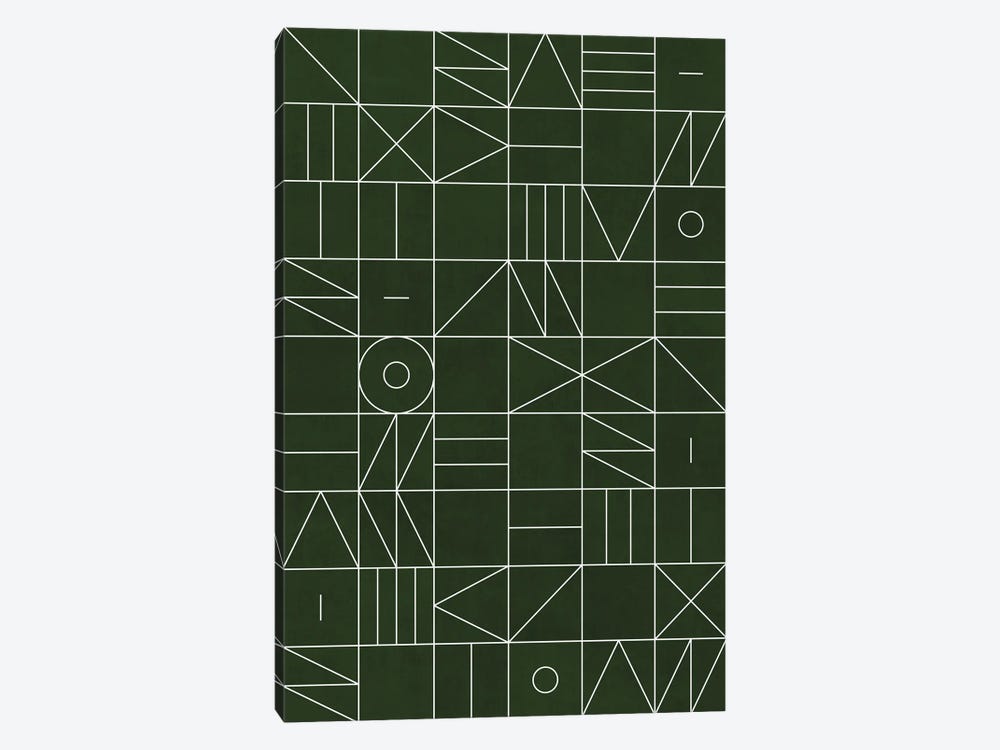 My Favorite Geometric Patterns No.6 - Deep Green by Zoltan Ratko 1-piece Canvas Art