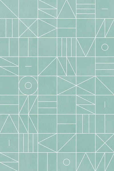 My Favorite Geometric Patterns No.7 - Light Blue by Zoltan Ratko framed wall art