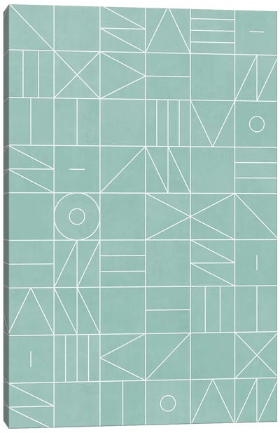 My Favorite Geometric Patterns No.7 - Light Blue Canvas Art Print - Zoltan Ratko