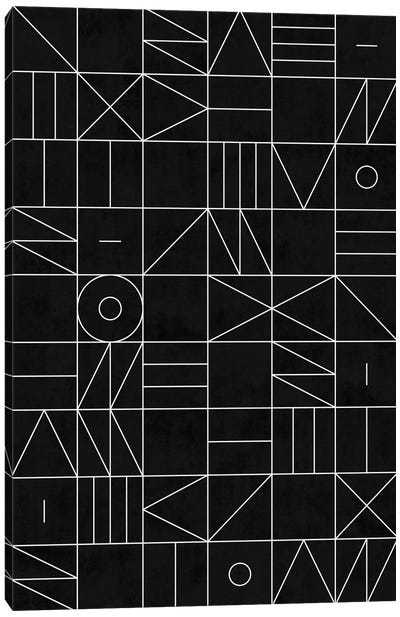 My Favorite Geometric Patterns No.9 - Black Canvas Art Print - Black & White Patterns