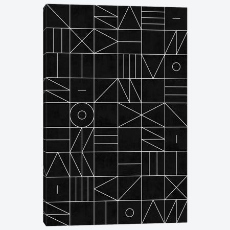 My Favorite Geometric Patterns No.9 - Black Canvas Print #ZRA105} by Zoltan Ratko Art Print