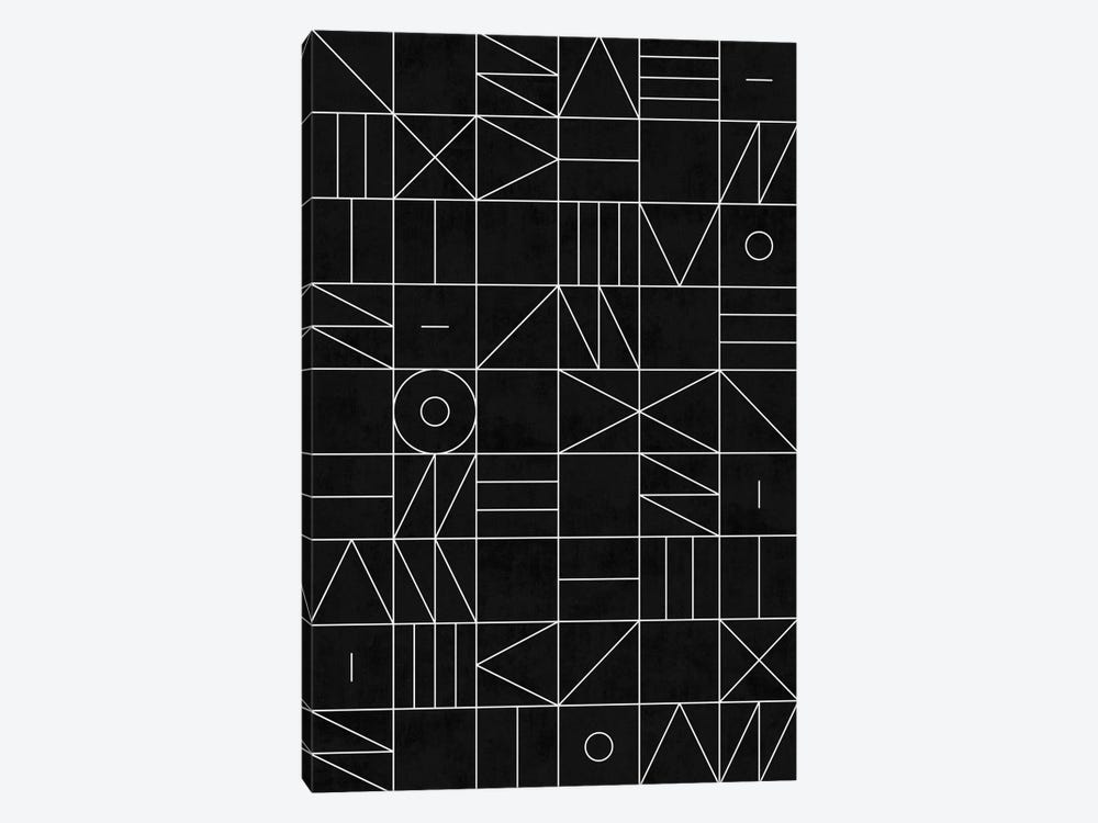 My Favorite Geometric Patterns No.9 - Black by Zoltan Ratko 1-piece Canvas Art Print