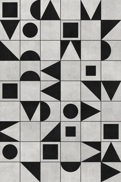 My Favorite Geometric Patterns No.12 - Grey by Zoltan Ratko framed wall art