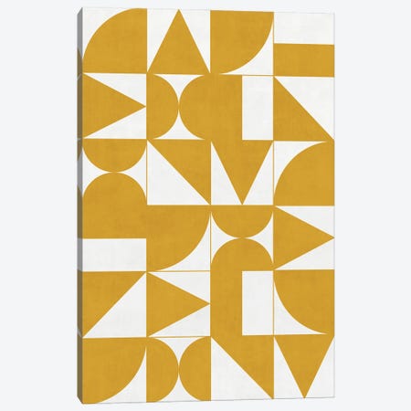 My Favorite Geometric Patterns No.13 - Mustard Yellow Canvas Print #ZRA109} by Zoltan Ratko Canvas Art