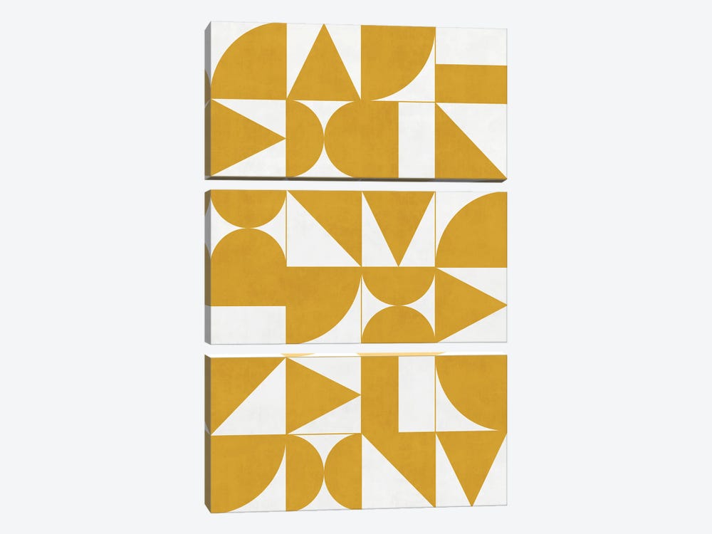 My Favorite Geometric Patterns No.13 - Mustard Yellow by Zoltan Ratko 3-piece Art Print
