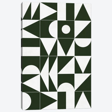 My Favorite Geometric Patterns No.15 - Deep Green Canvas Print #ZRA111} by Zoltan Ratko Canvas Art Print