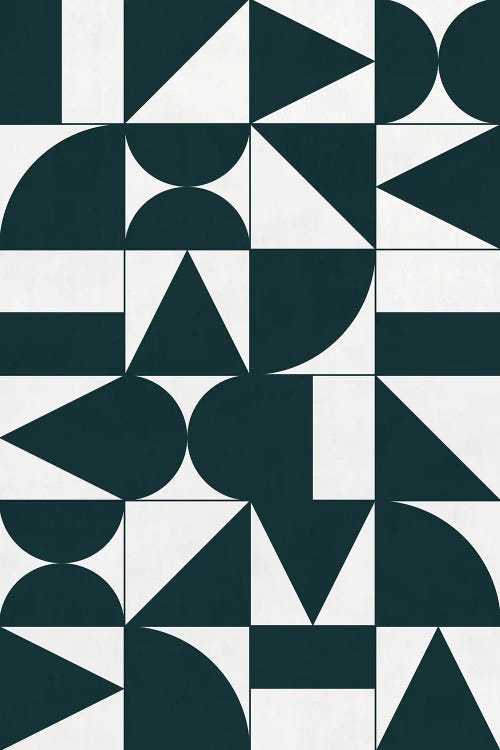 My Favorite Geometric Patterns No.17 - Green Tinted Navy Blue