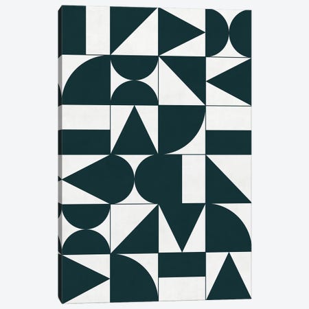 My Favorite Geometric Patterns No.17 - Green Tinted Navy Blue Canvas Print #ZRA113} by Zoltan Ratko Canvas Print