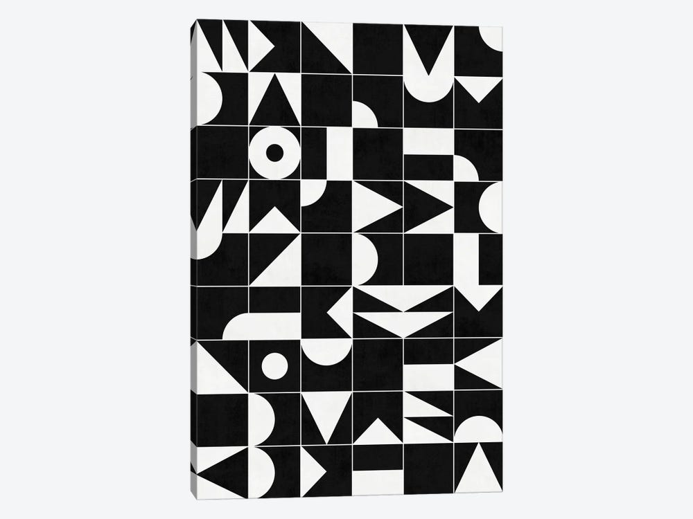 My Favorite Geometric Patterns No.18 - Black by Zoltan Ratko 1-piece Canvas Print