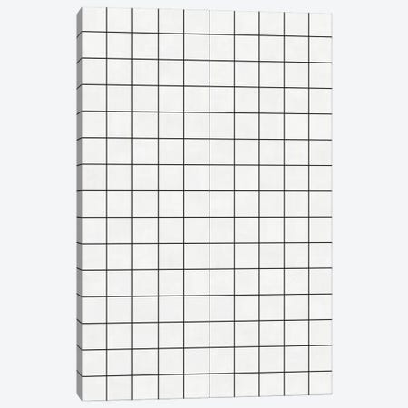 Small Grid Pattern - White Canvas Print #ZRA115} by Zoltan Ratko Canvas Wall Art