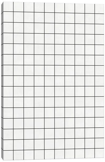 Small Grid Pattern - White Canvas Art Print - Zoltan Ratko