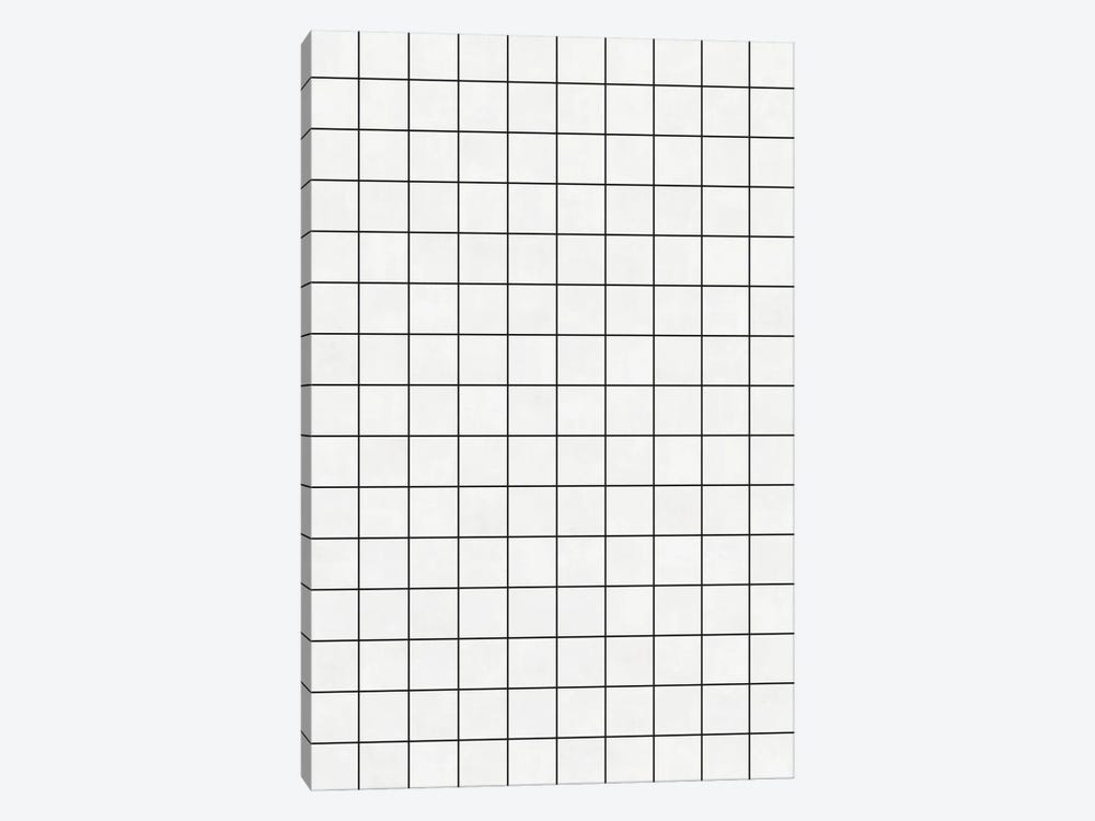 Small Grid Pattern - White by Zoltan Ratko 1-piece Canvas Wall Art
