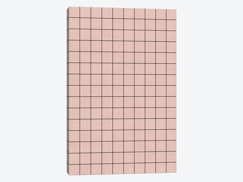 Small Grid Pattern - Pale Pink by Zoltan Ratko 1-piece Canvas Print