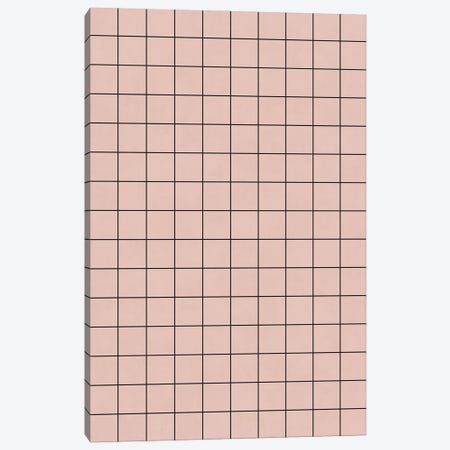 Small Grid Pattern - Pale Pink Canvas Print #ZRA116} by Zoltan Ratko Canvas Artwork