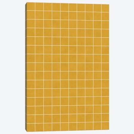 Small Grid Pattern - Mustard Yellow Canvas Print #ZRA118} by Zoltan Ratko Canvas Art Print