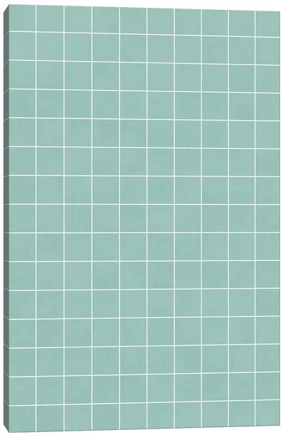 Small Grid Pattern - Light Blue Canvas Art Print - Zoltan Ratko