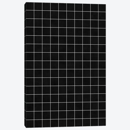 Small Grid Pattern - Black Canvas Print #ZRA123} by Zoltan Ratko Canvas Art