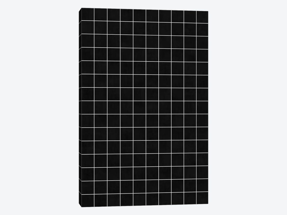 Small Grid Pattern - Black by Zoltan Ratko 1-piece Canvas Print