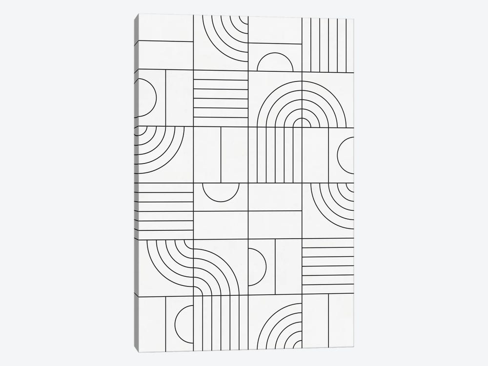 My Favorite Geometric Patterns No.19 - White by Zoltan Ratko 1-piece Canvas Wall Art