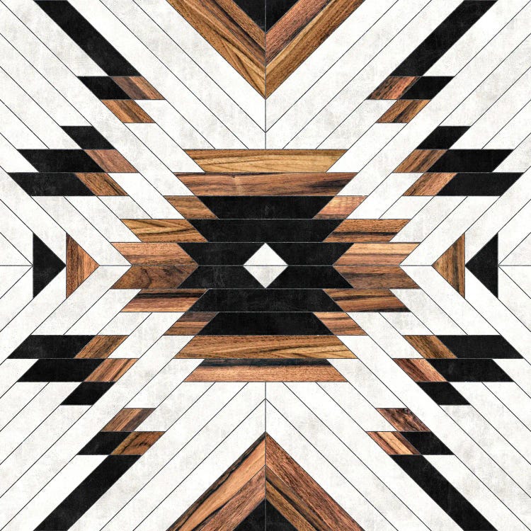 Urban Tribal Pattern No.5 - Aztec - Concrete And Wood