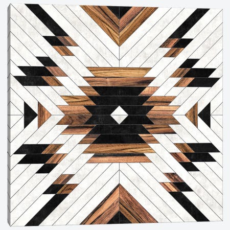 Urban Tribal Pattern No.5 - Aztec - Concrete And Wood Canvas Print #ZRA129} by Zoltan Ratko Canvas Artwork